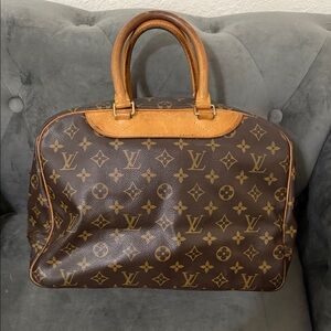 Louis Vuitton Monogram Canvas Deauville Bag with Brown and Tan Accents